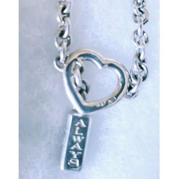 Diamond Bradford Exchange 925 Sterling Silver Charm Heart Bracelet 8" - Picture 6 of 14